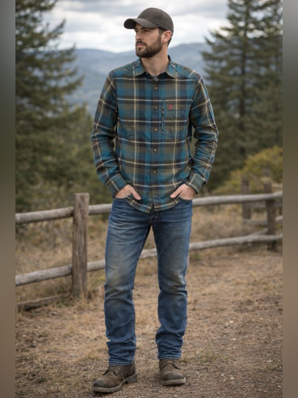 FJallRaven | FJallglim Plaid Flannel Button Down Shirt | Size Medium